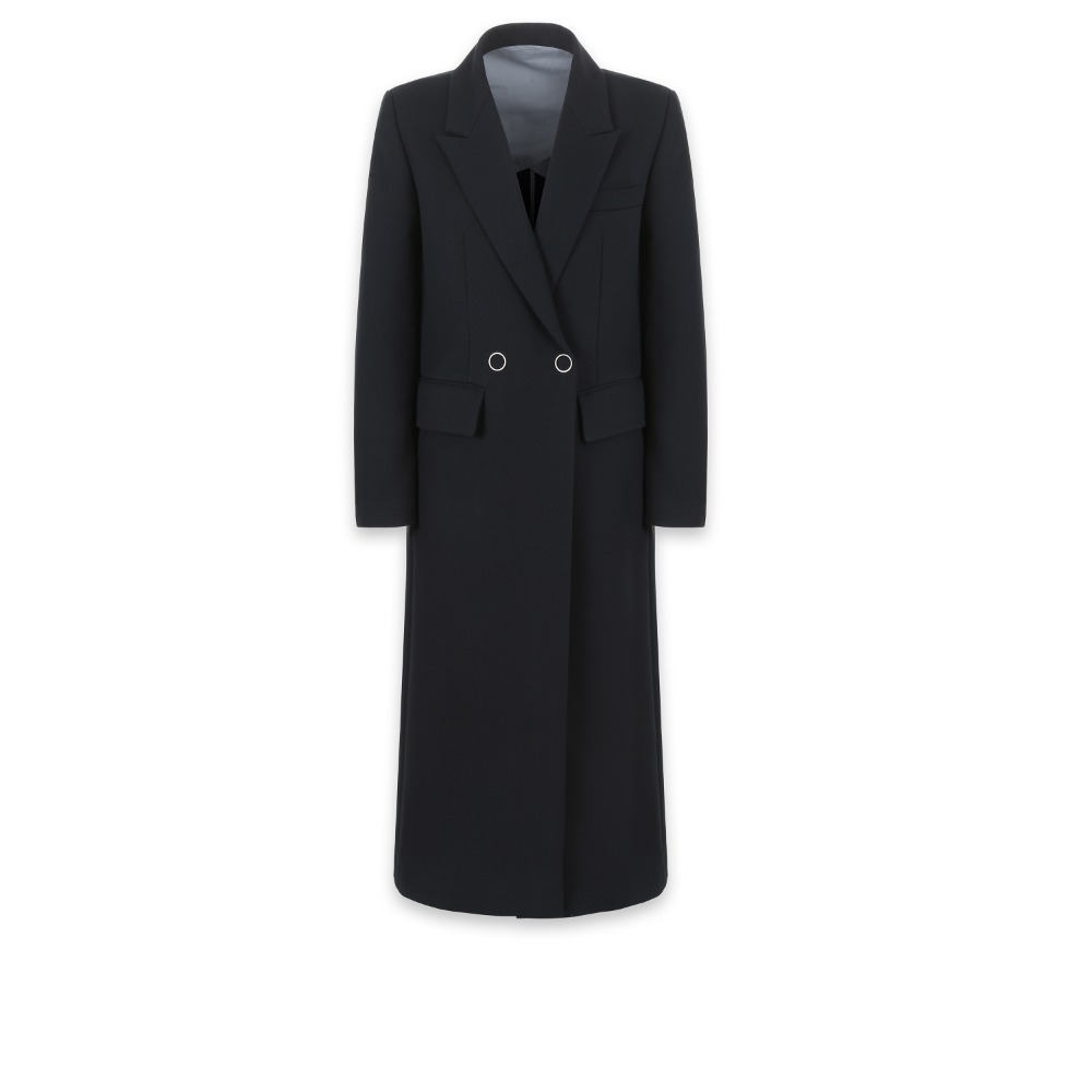 DOUBLE BREASTED COAT (NAVY)